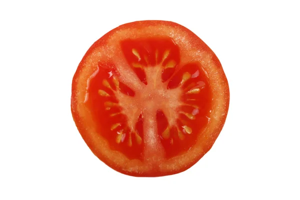 Färsk Mogen Tomat Isolerad Vit Bakgrund — Stockfoto