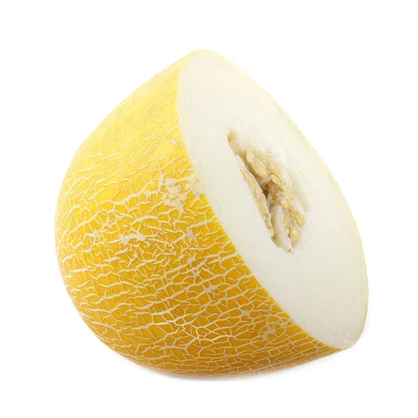 Heerlijke Verse Rijpe Meloen Geïsoleerd Witte Achtergrond — Stockfoto
