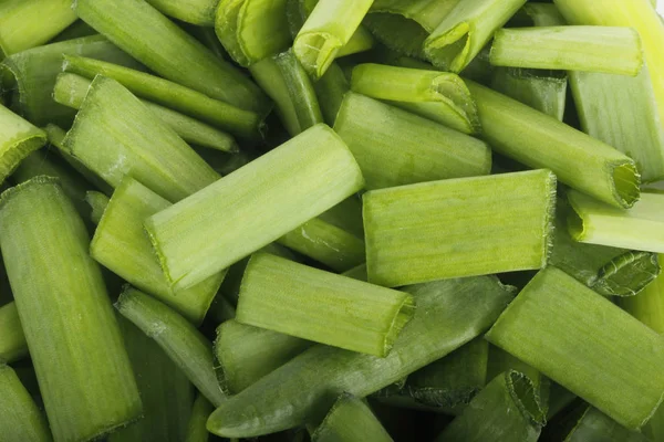 Closeup Sliced Green Onion Food Background — Stock Photo, Image