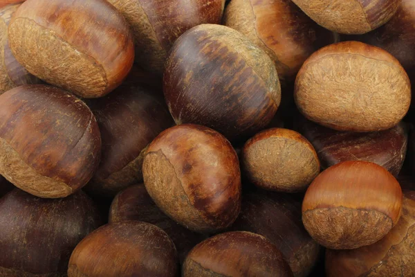 Nahaufnahme Natürlicher Kastanien Ernährungskonzept — Stockfoto