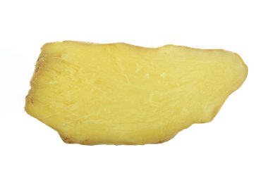 Beyaz arka plan üzerinde izole zencefil dilim