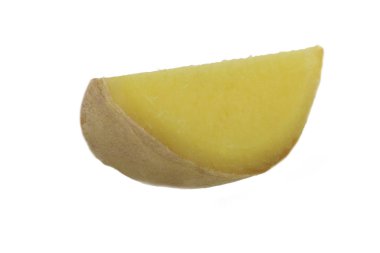 Beyaz izole zencefil dilim closeup 