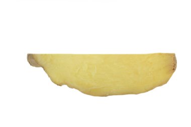 Beyaz arka plan üzerinde izole zencefil dilim