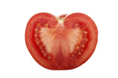 Beyaz arka planda taze olgun domates. 