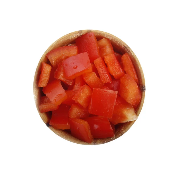 Closeup Misky Červenými Paprikami Potravinové Pozadí — Stock fotografie