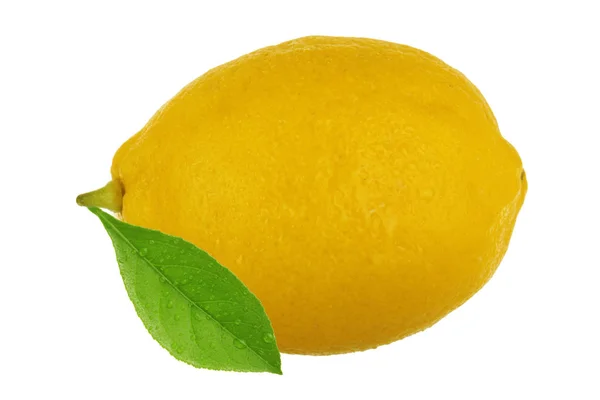 Limone Giallo Maturo Isolato Fondo Bianco — Foto Stock