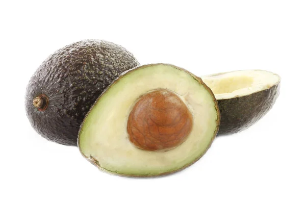 Close Van Avocado Geïsoleerd Wit Voedsel Achtergrond — Stockfoto