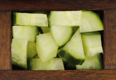 Dilimlenmiş salatalık, gıda arka plan closeup 