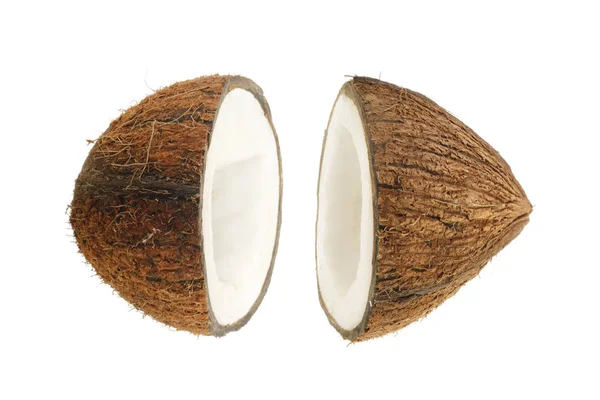 Coconut Halves Isolated White Background — Stock Photo, Image