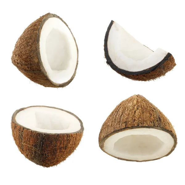 孤立在白色背景上的切的椰子 — 图库照片