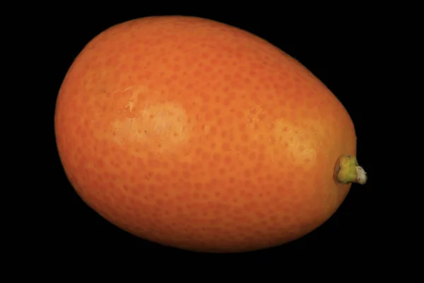 Fruta Kumquat Fresca Exótica Sobre Fondo Negro —  Fotos de Stock