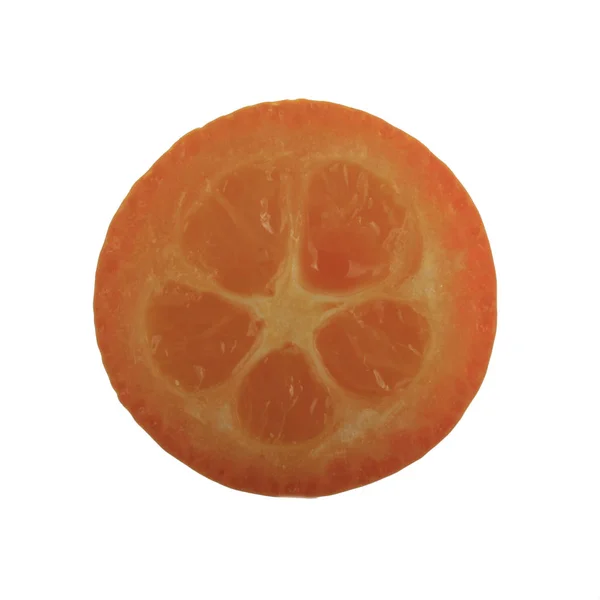 Exotische Verse Kumquat Fruit Geïsoleerd Witte Achtergrond — Stockfoto