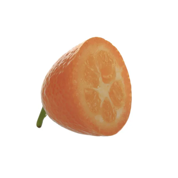 Fruta Kumquat Fresco Exótico Isolado Fundo Branco — Fotografia de Stock