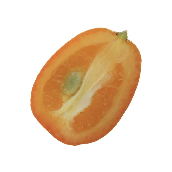 Fruta Kumquat Fresca Exótica Aislada Sobre Fondo Blanco — Foto de Stock