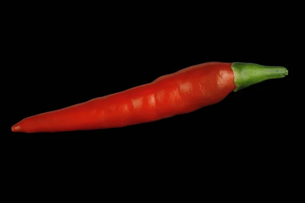 Closeup Red Chili Pepper Black Background — Stock Photo, Image