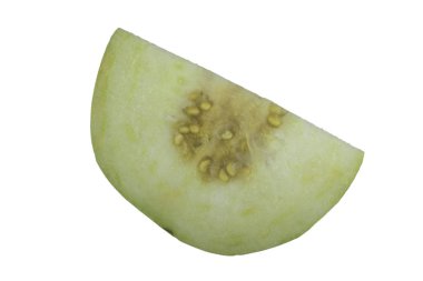 Beyaz arka planda izole guava yakın çekim