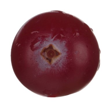 Beyaz arka planda izole kızılcık yakın çekim 