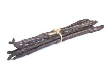 Beyaz arka plan üzerinde izole vanilya baharat