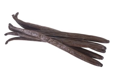 Beyaz arka plan üzerinde izole vanilya baharat