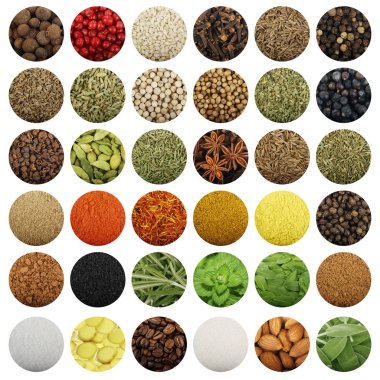 Variety of spices for tasty cooking clipart