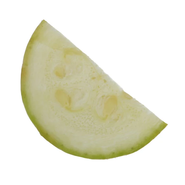 Närbild Zucchini Isolerad Vitt — Stockfoto