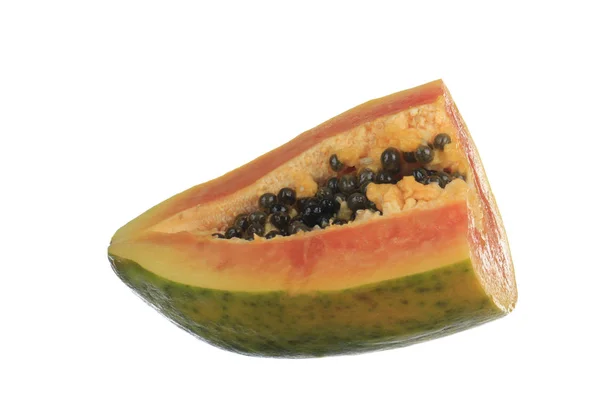 Papaya Frukt Isolerad Vit Bakgrund — Stockfoto