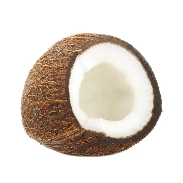Stück Frische Kokosnuss Isoliert Über Weißem Hintergrund — Stockfoto