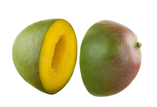 Skär Mango Isolerad Vit Bakgrund — Stockfoto