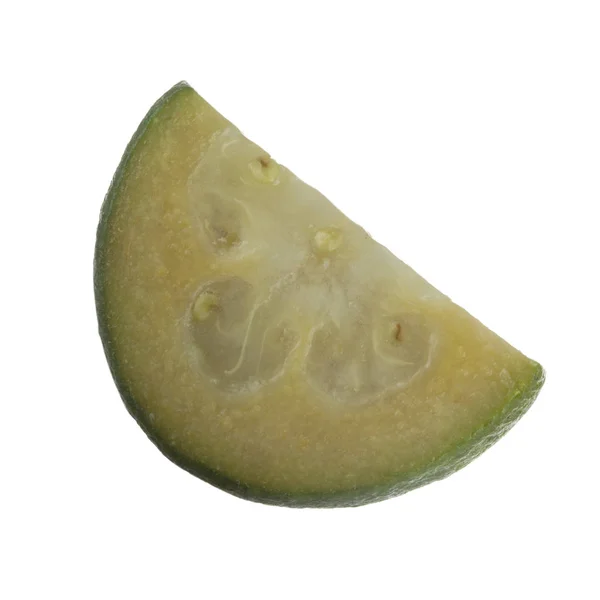 Feijoa Fresco Isolado Sobre Fundo Branco — Fotografia de Stock