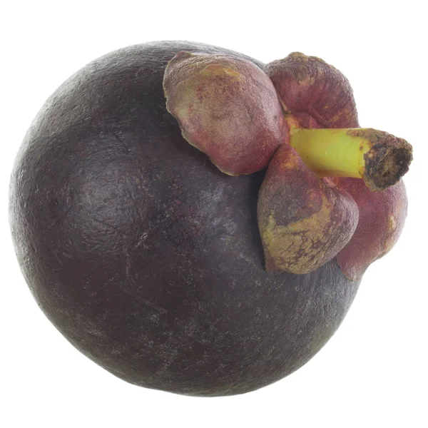 Closeup Shot Mangosteen Egzotikus Gyümölcsök Izolált Fehér — Stock Fotó