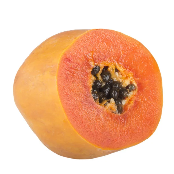 Papaya Fruit Geïsoleerd Witte Achtergrond — Stockfoto