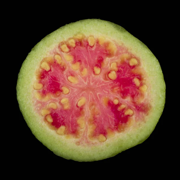 Primo Piano Guava Sfondo Nero — Foto Stock