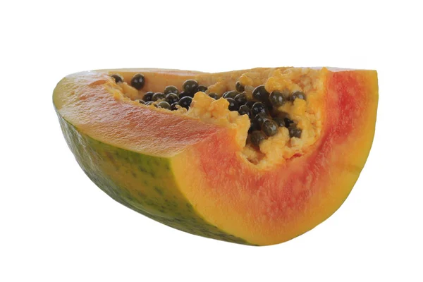 Papaya Fruit Geïsoleerd Witte Achtergrond — Stockfoto