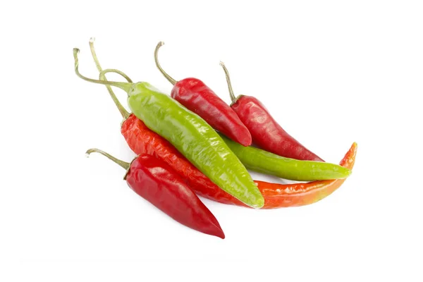 Cayenne Chili Peppers Isolerad Vit Bakgrund — Stockfoto