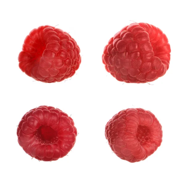Red Sweet Raspberries Isolated White Background Royalty Free Stock Images