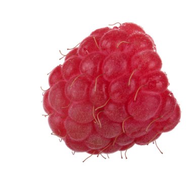 Olgun kırmızı ahududu beyaz arkaplanda izole