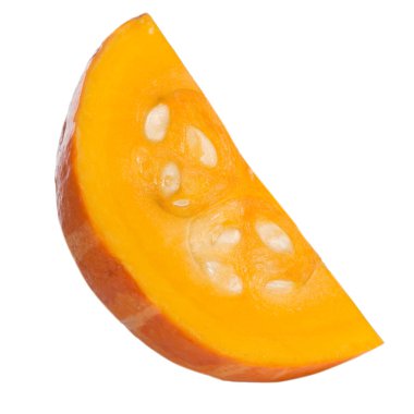 Beyaz arka planda izole balkabağı yakınçekim 