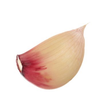 Beyaz arka planda izole sarımsak Closeup çekim 