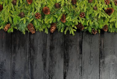 Kozalaklı dalların kapatılması, Noel arka planı