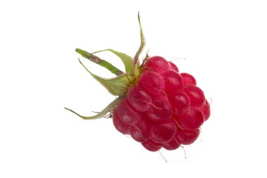 Olgun kırmızı ahududu beyaz arkaplanda izole