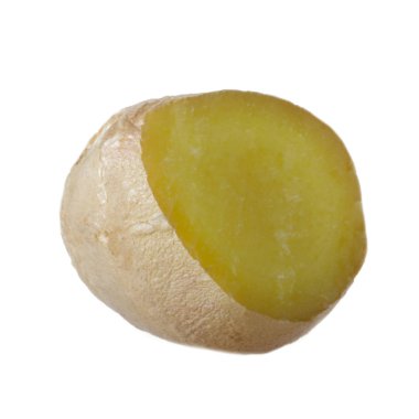 Beyaz arka plan üzerinde izole zencefil dilim