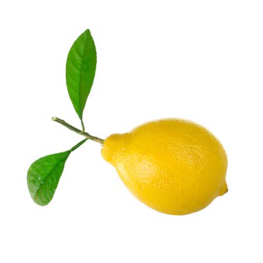 Beyaz arka planda izole edilmiş olgun sarı limon