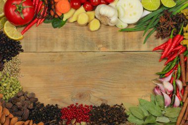 Baharat lezzetli yemek pişirmek için çeşitli