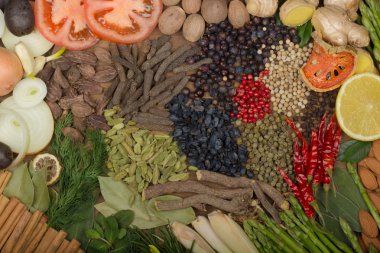 Baharat lezzetli yemek pişirmek için çeşitli