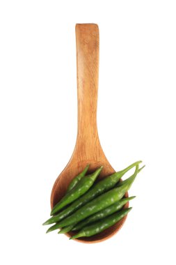 Tahta kaşık içinde acı biber