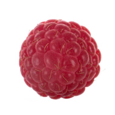 Olgun kırmızı ahududu beyaz arkaplanda izole