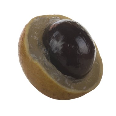 Tatlı longan beyaz arka plan üzerinde izole