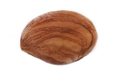 Beyaz arka planda izole edilmiş somun ların yakınçekimi 