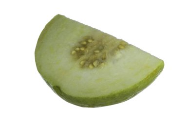 Beyaz arka planda izole guava yakın çekim