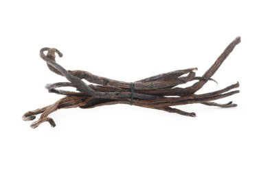 Beyaz arka plan üzerinde izole vanilya baharat